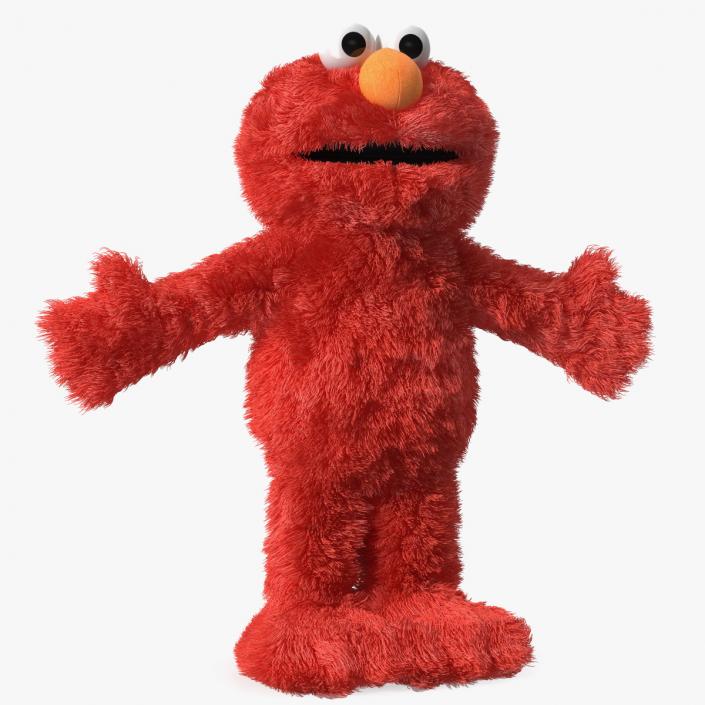 Elmo Full Body Hand Puppet Fur Rigged 3D