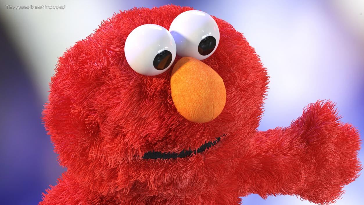 Elmo Full Body Hand Puppet Fur Rigged 3D