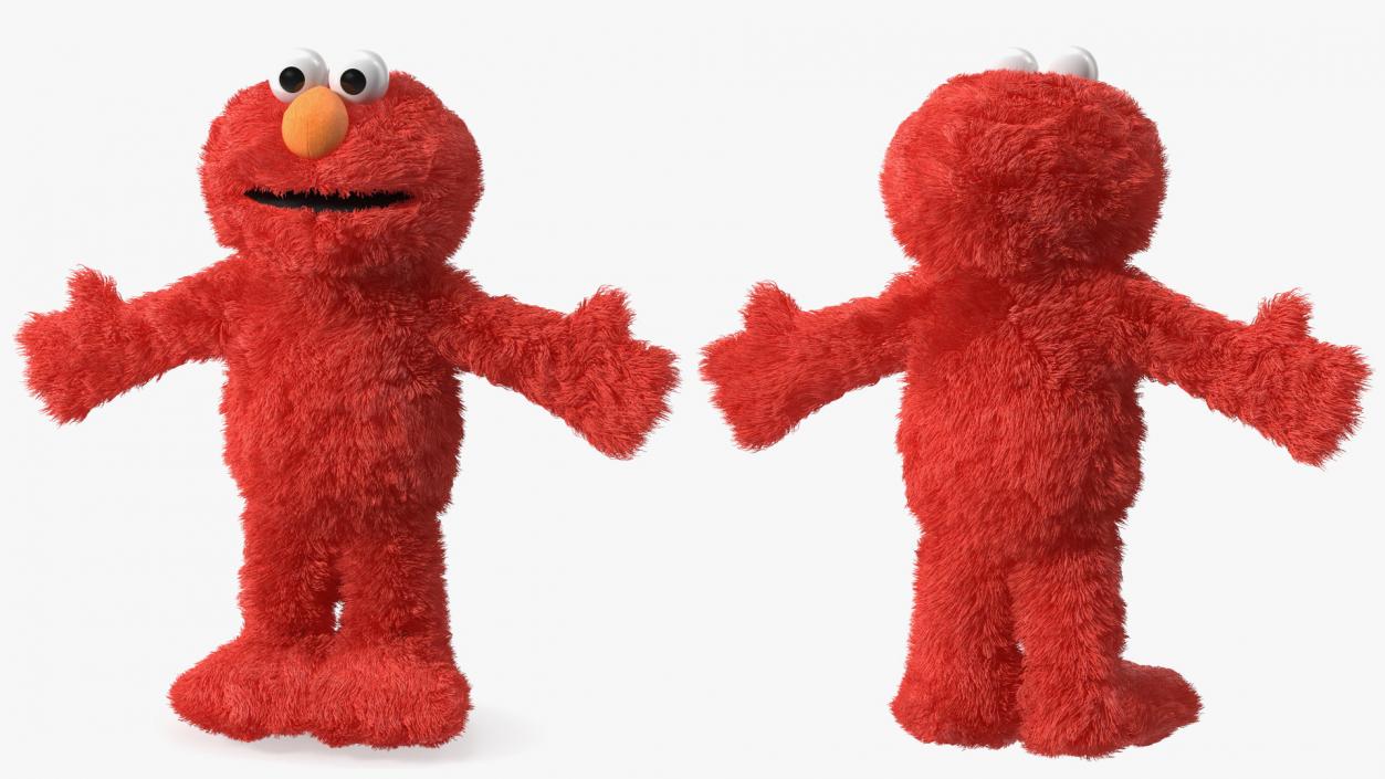 Elmo Full Body Hand Puppet Fur Rigged 3D