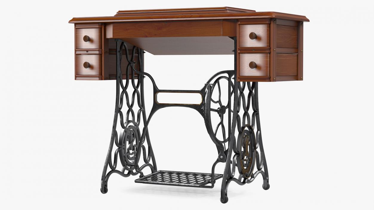 3D model Antique Sewing Machine Cabinet