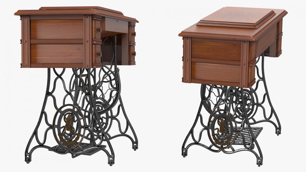 3D model Antique Sewing Machine Cabinet