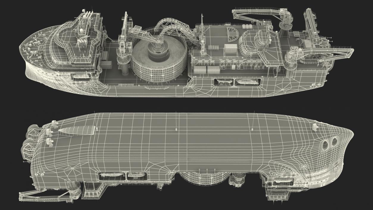 Nexans Aurora Cable Layer Vessel Rigged 3D model