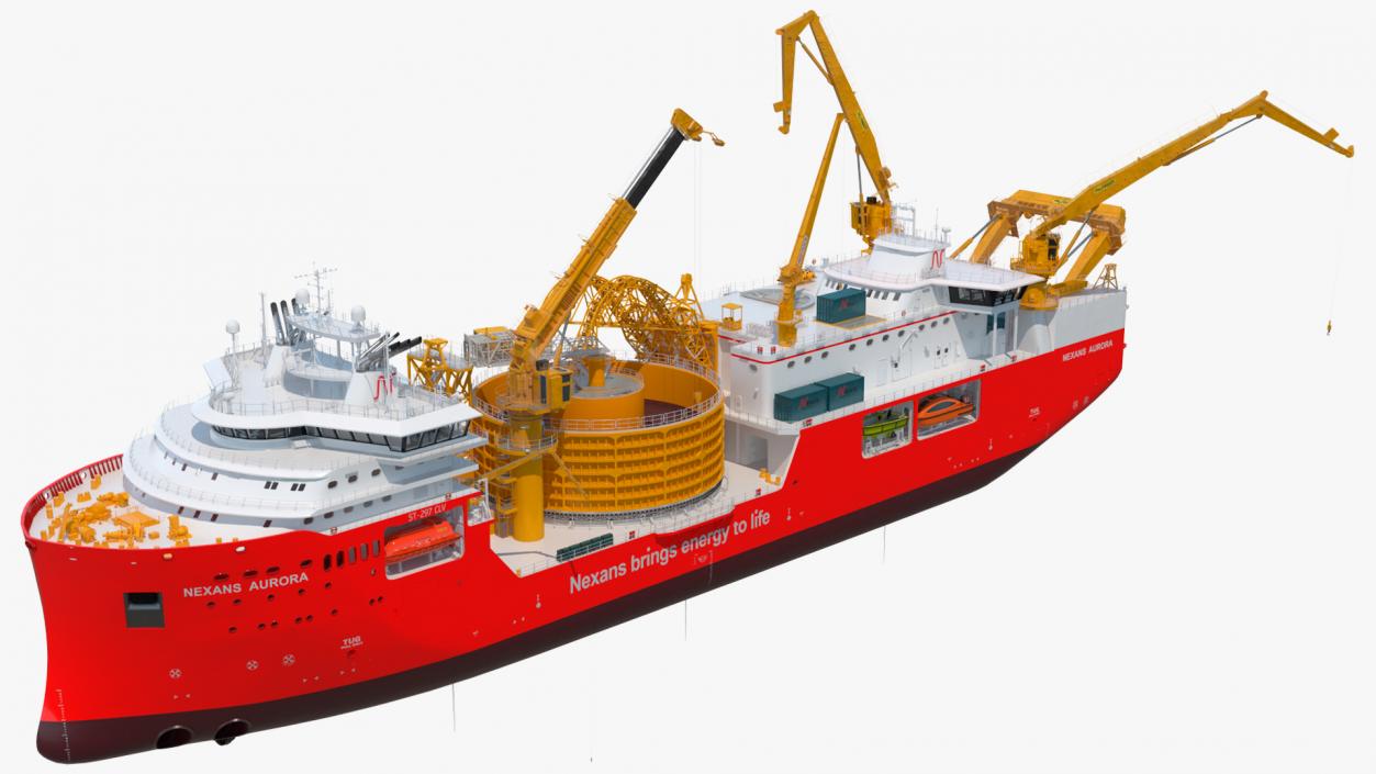 Nexans Aurora Cable Layer Vessel Rigged 3D model