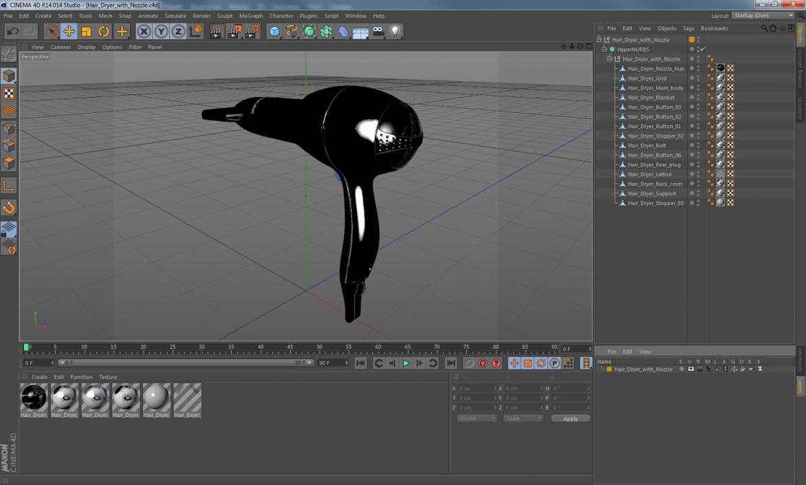 Hair Dryer with Nozzle 3D