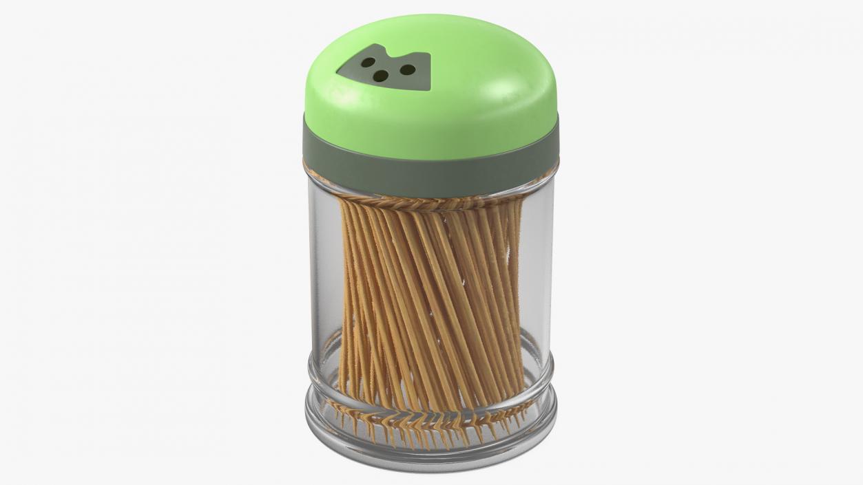 3D Wooden Toothpicks in Plastic Container model