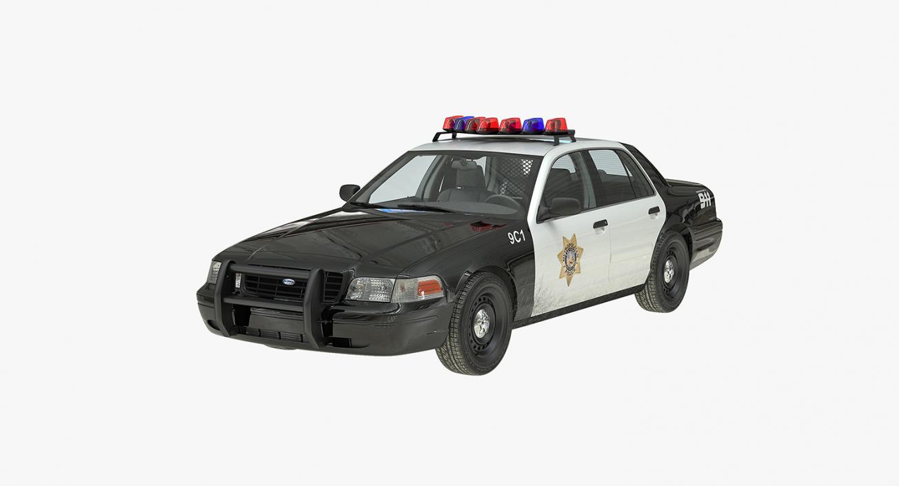 Ford Police Cars Rigged Collection 3D model