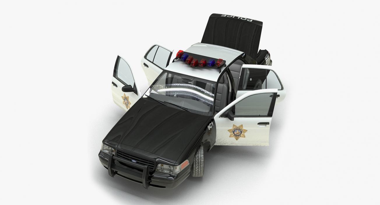 Ford Police Cars Rigged Collection 3D model