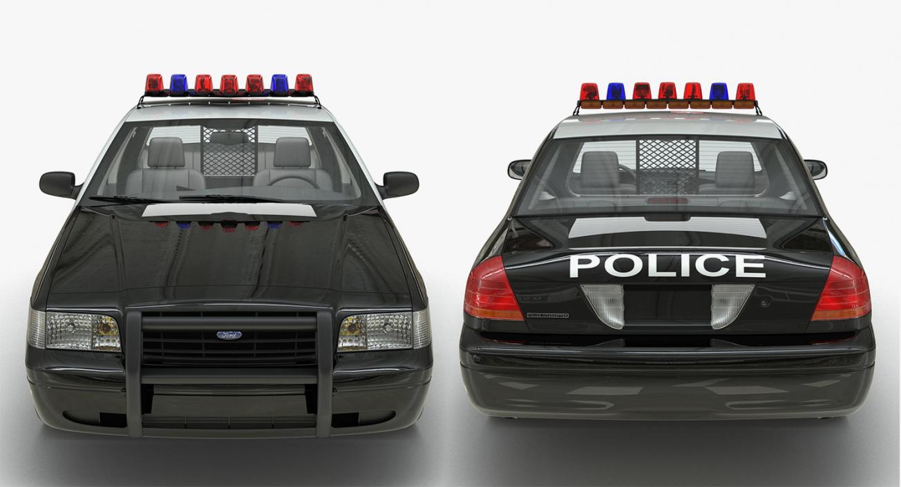 Ford Police Cars Rigged Collection 3D model