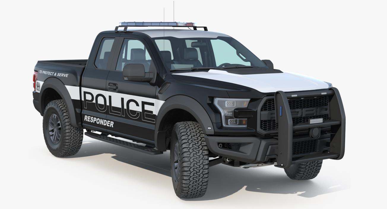 Ford Police Cars Rigged Collection 3D model