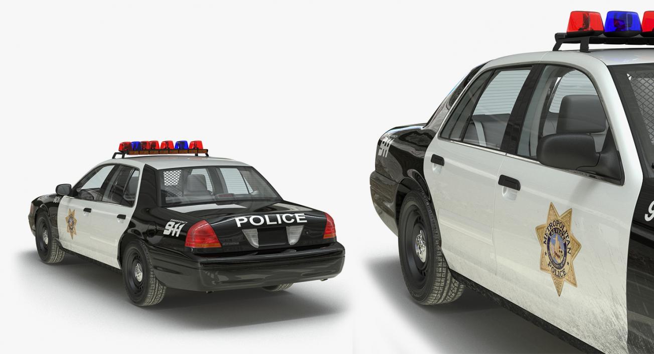 Ford Police Cars Rigged Collection 3D model