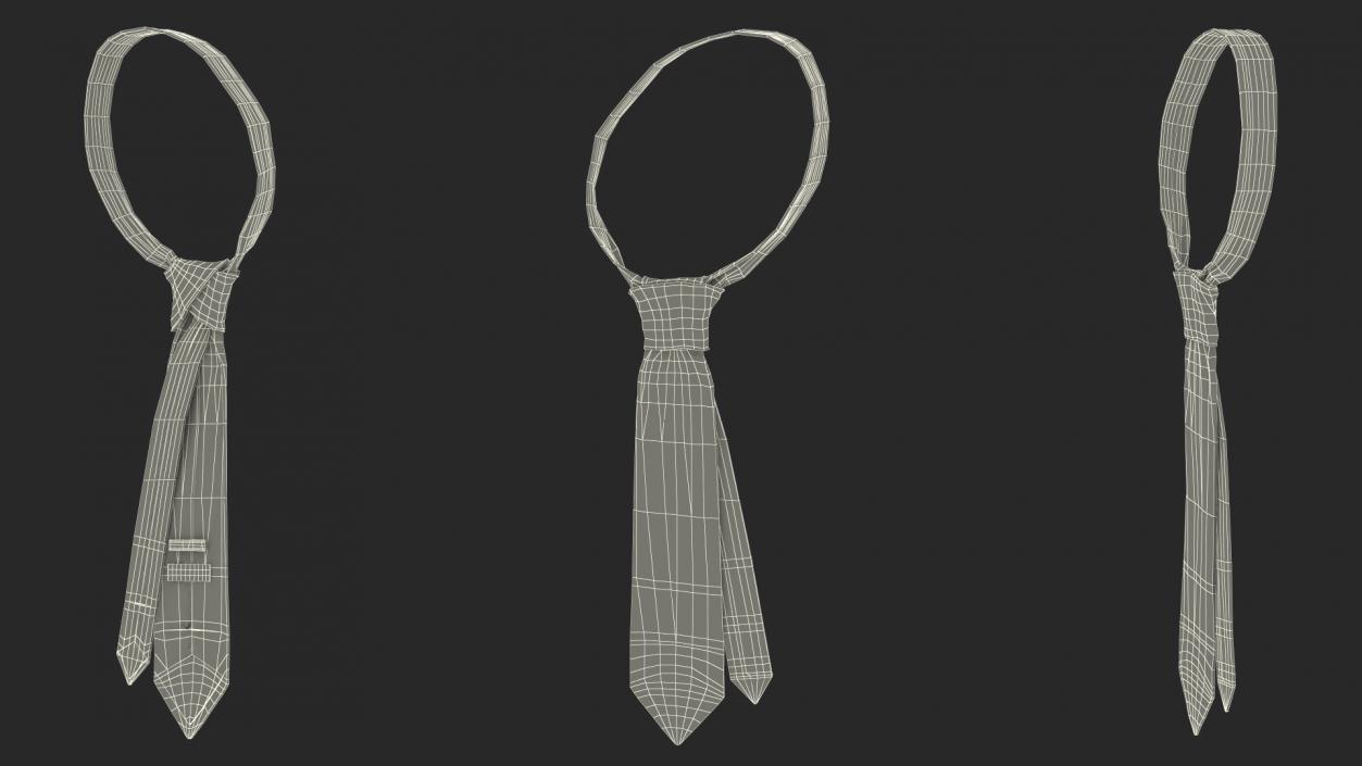 3D model Striped Necktie Accessory