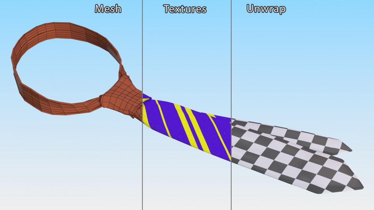 3D model Striped Necktie Accessory