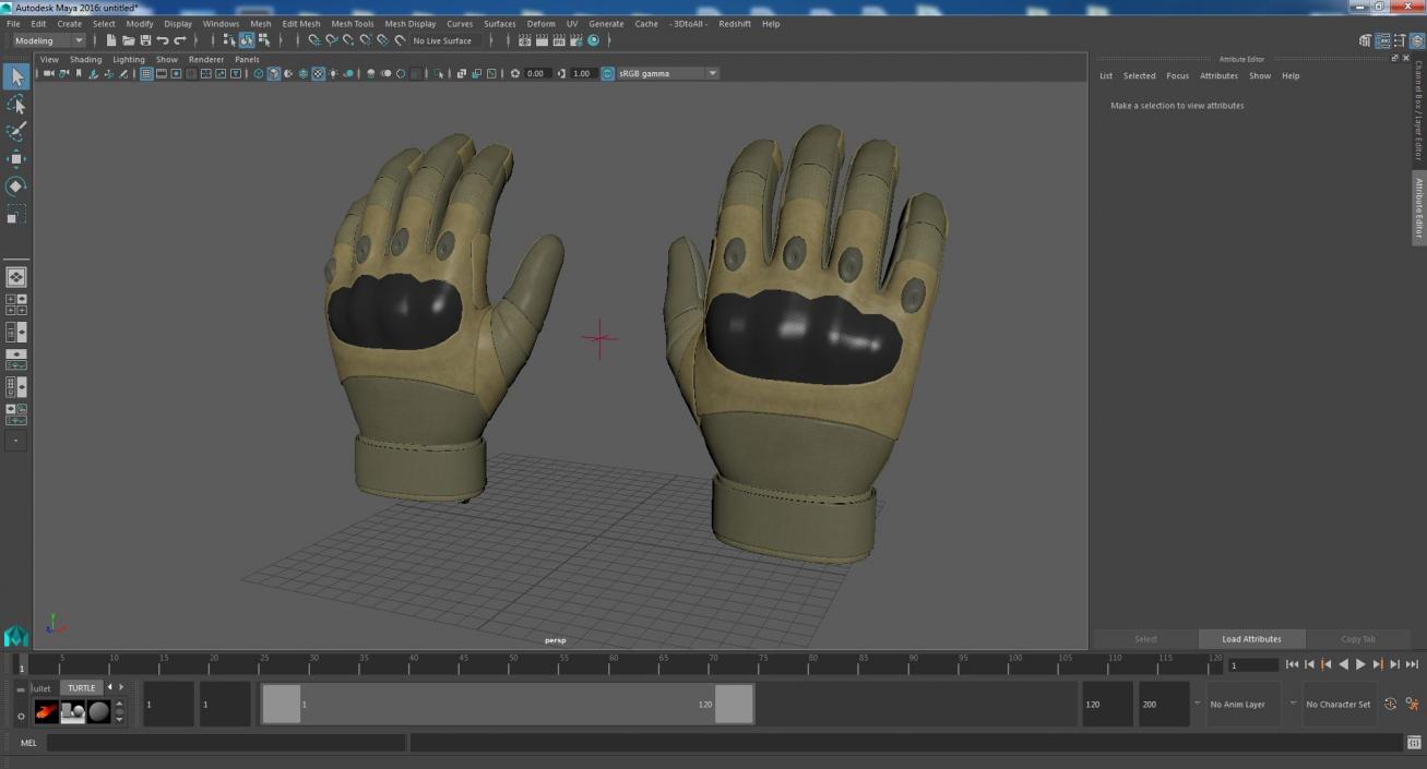 3D Military Gloves Khaki