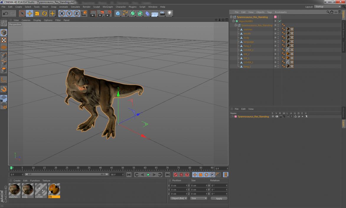 3D Tyrannosaurus Rex Standing