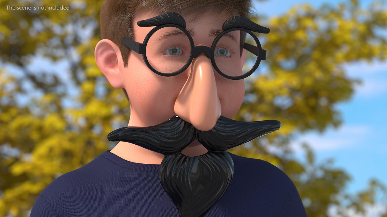 Glasses with Fake Beard and Nose 3D