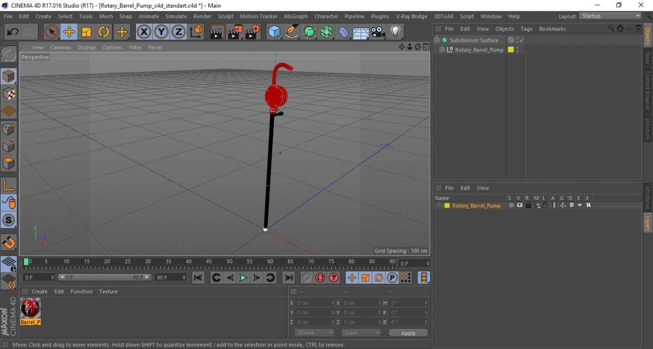 3D Rotary Barrel Pump model