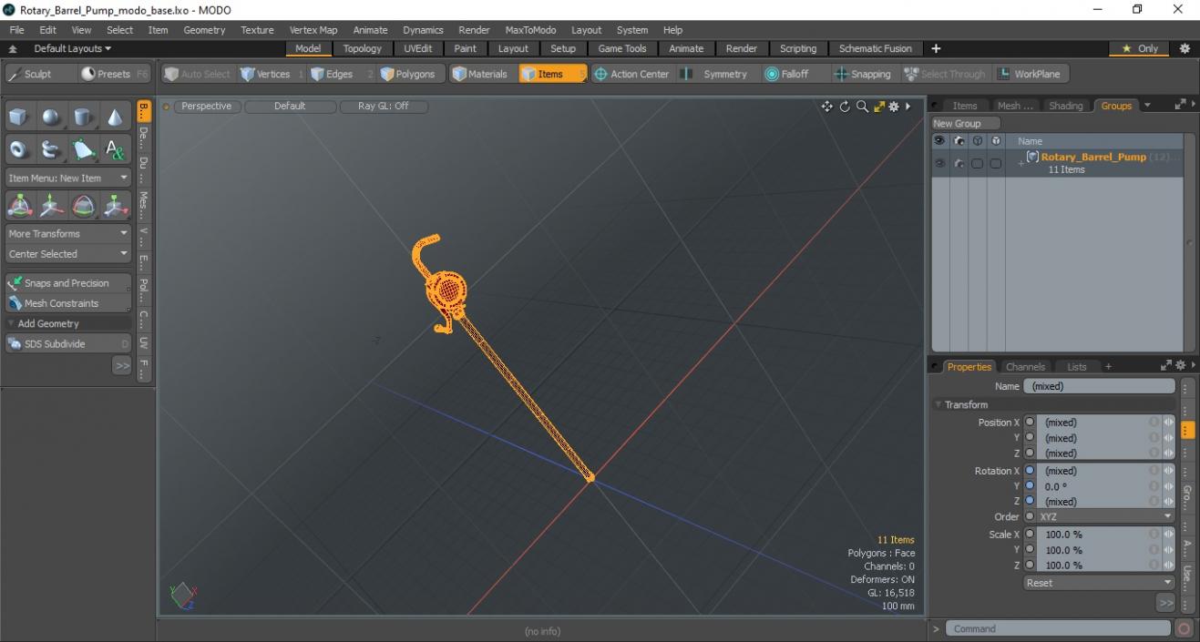 3D Rotary Barrel Pump model