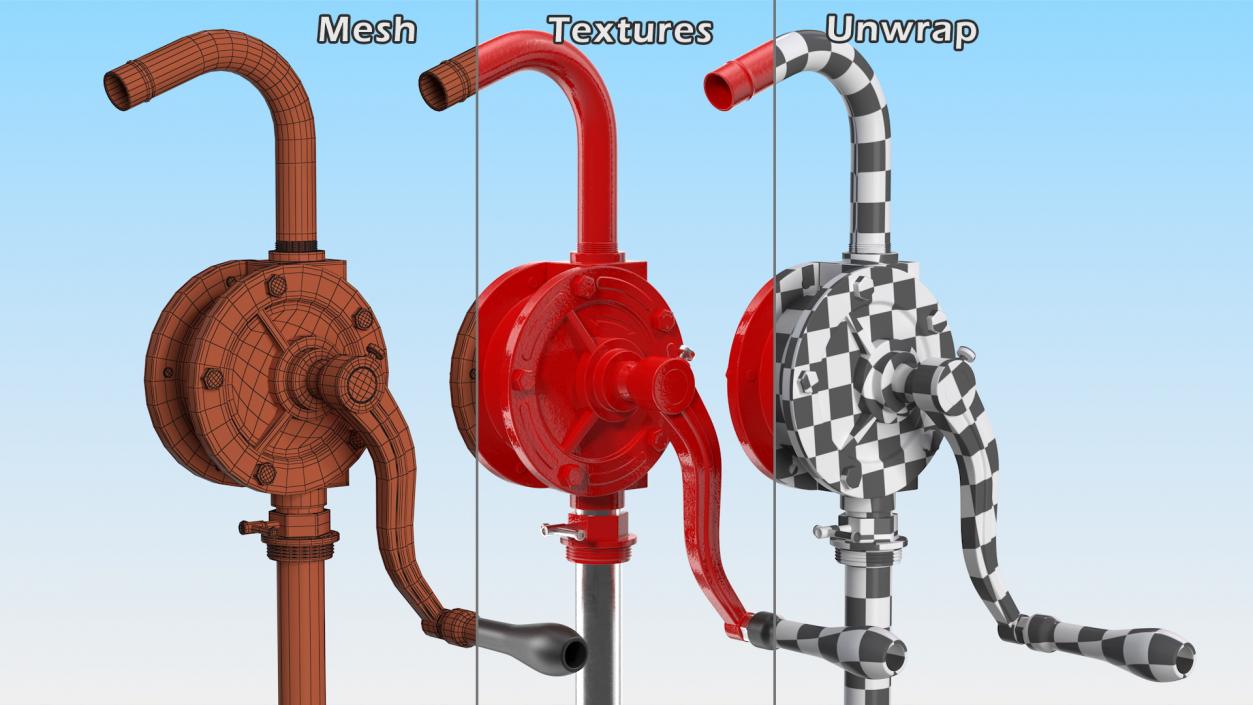 3D Rotary Barrel Pump model