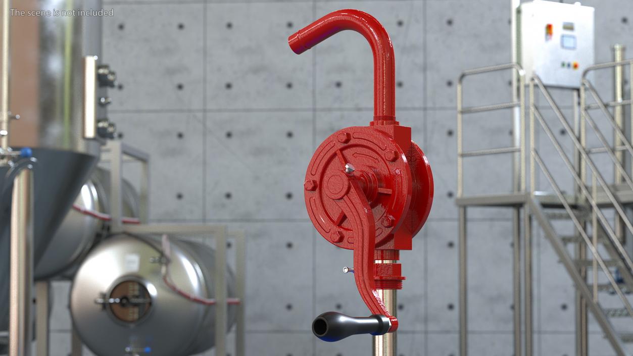 3D Rotary Barrel Pump model