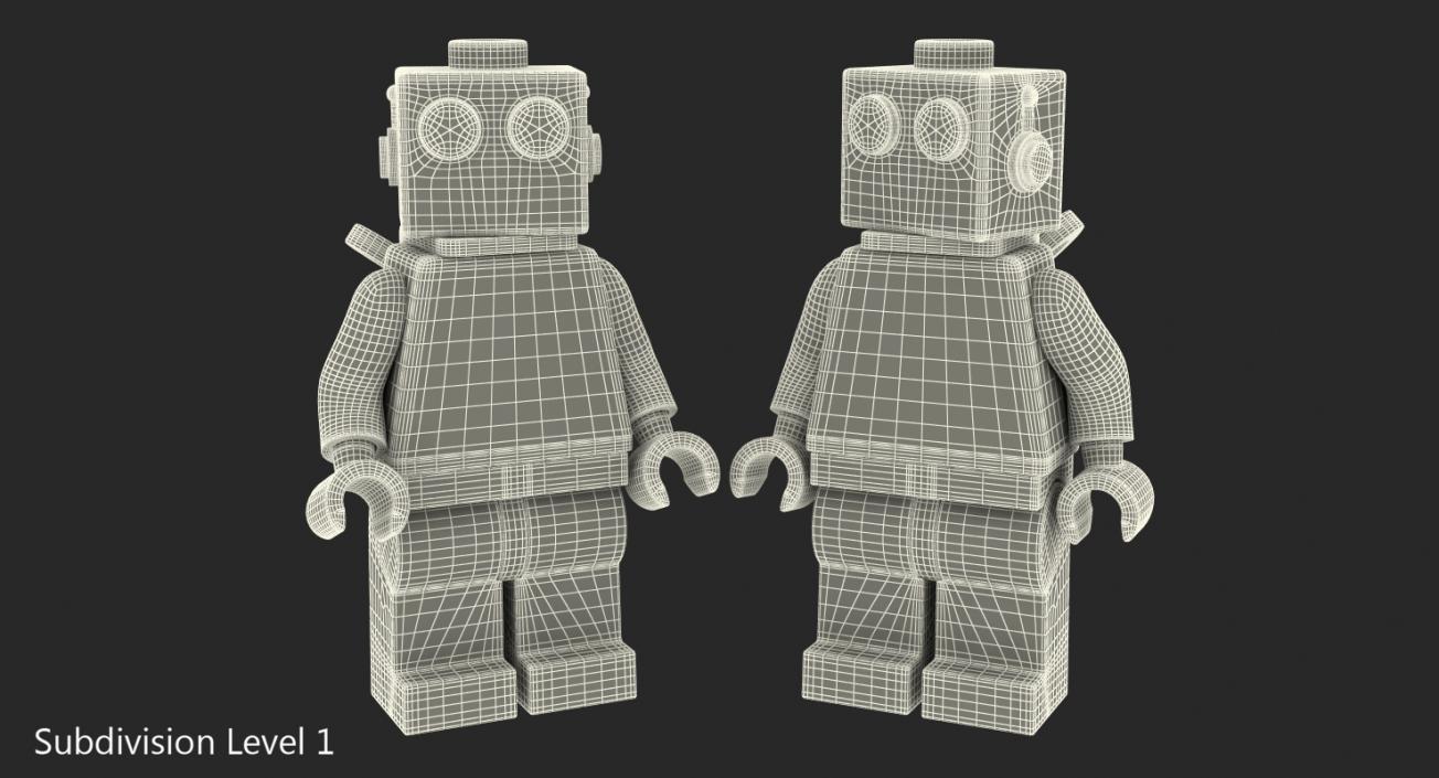 3D Lego Robot Minifigures Collection model