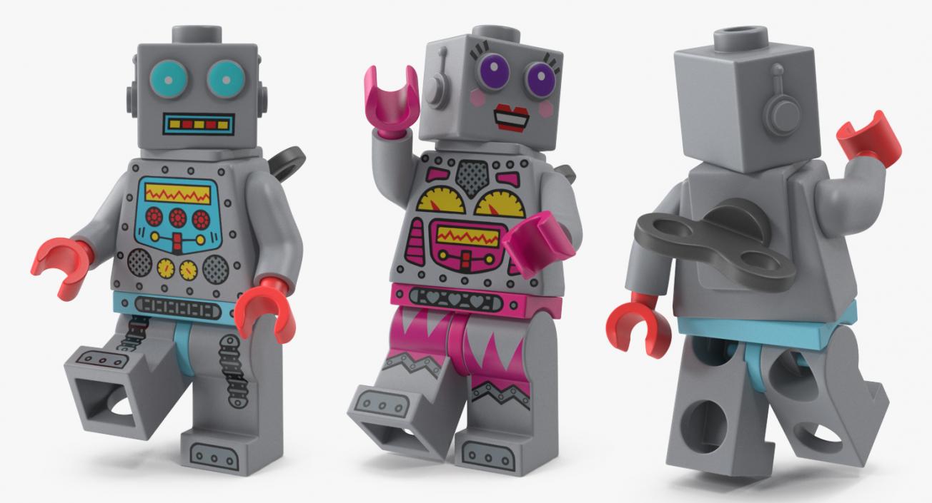 3D Lego Robot Minifigures Collection model