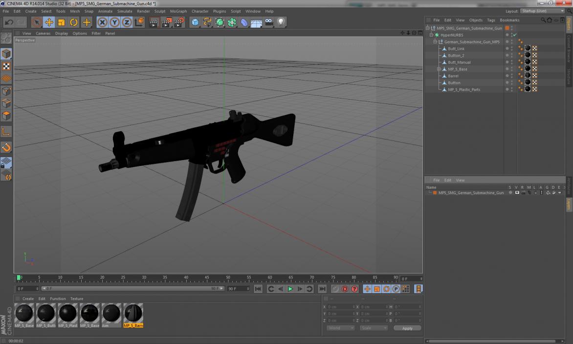 MP5 SMG German Submachine Gun 3D model