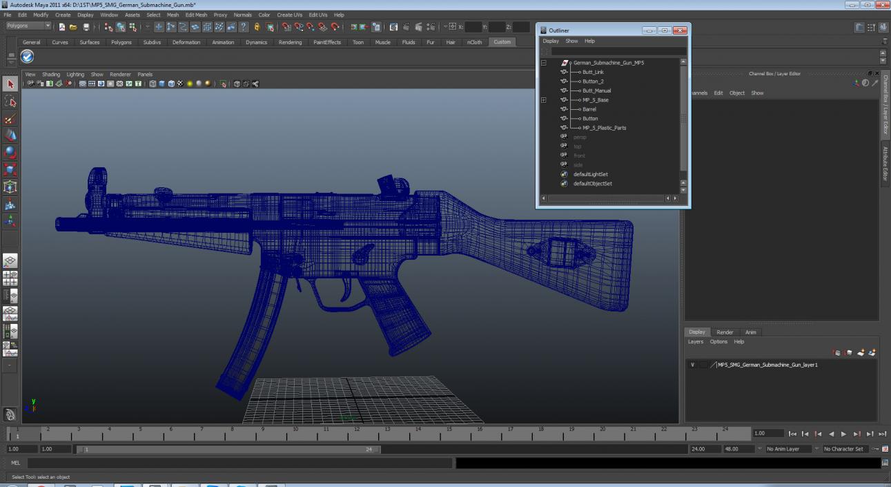 MP5 SMG German Submachine Gun 3D model