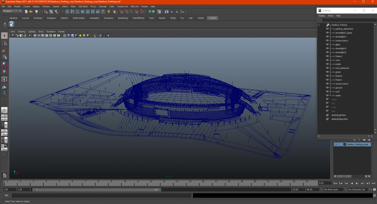 3D model Stadium with Parking