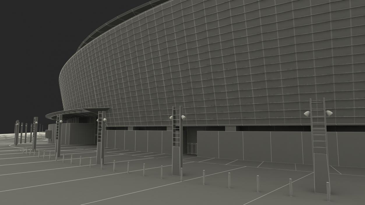 3D model Stadium with Parking