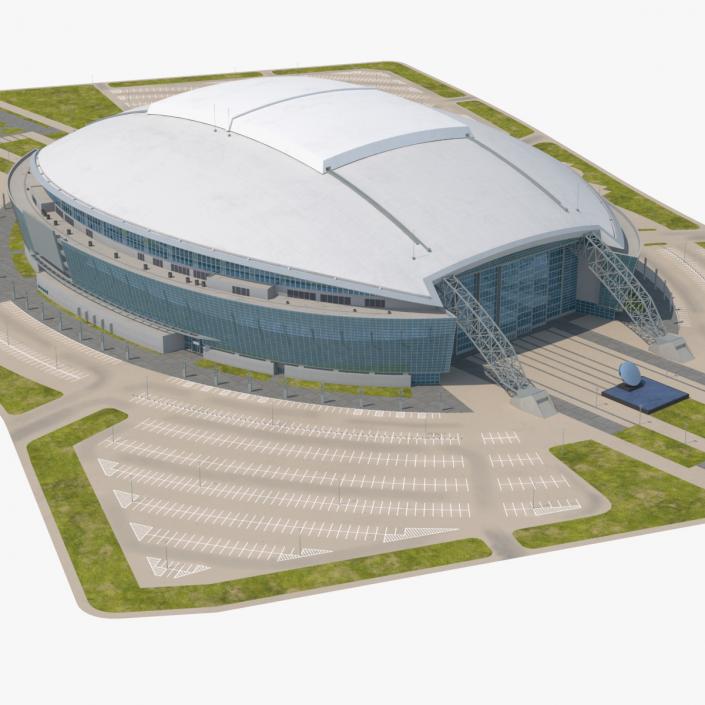 3D model Stadium with Parking