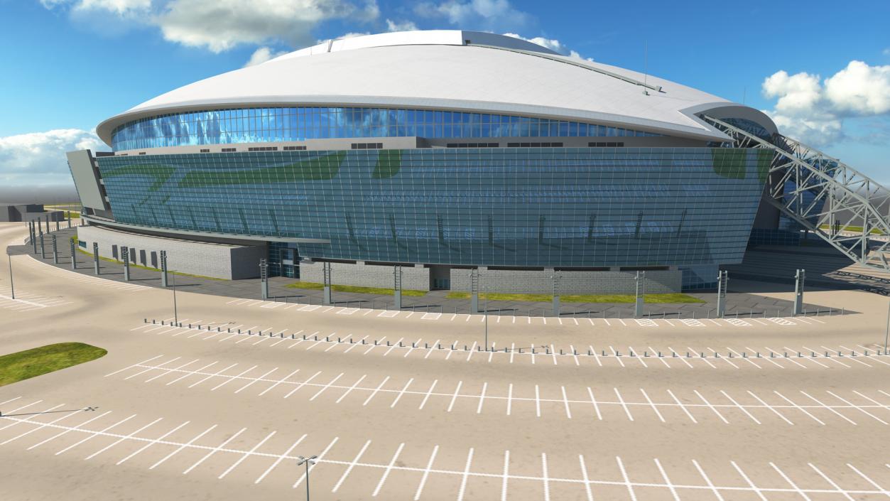 3D model Stadium with Parking