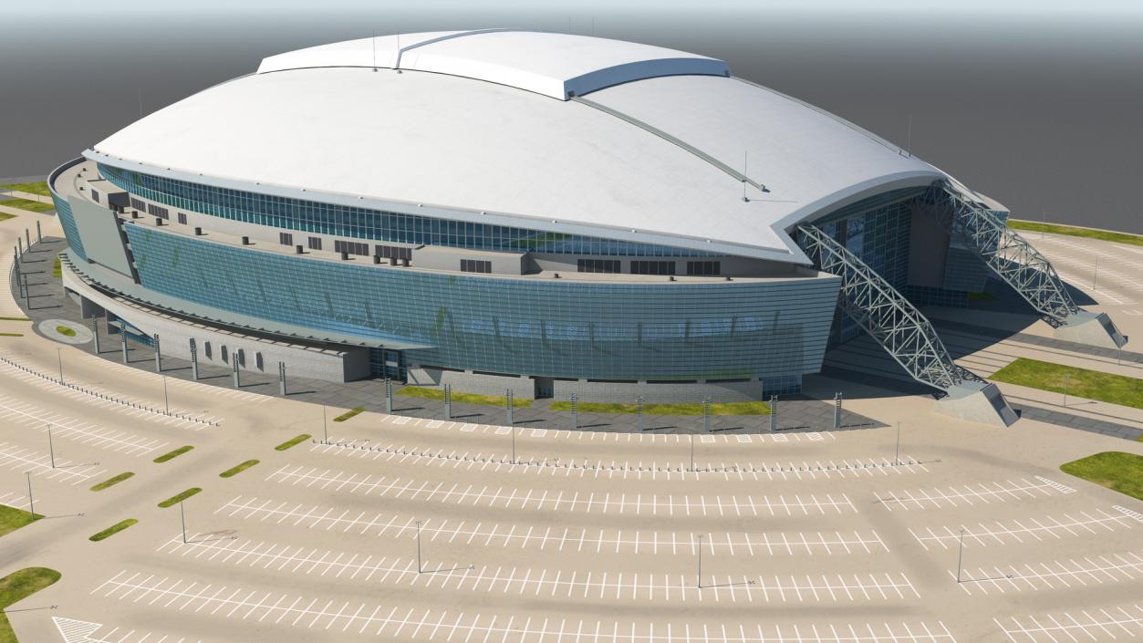 3D model Stadium with Parking