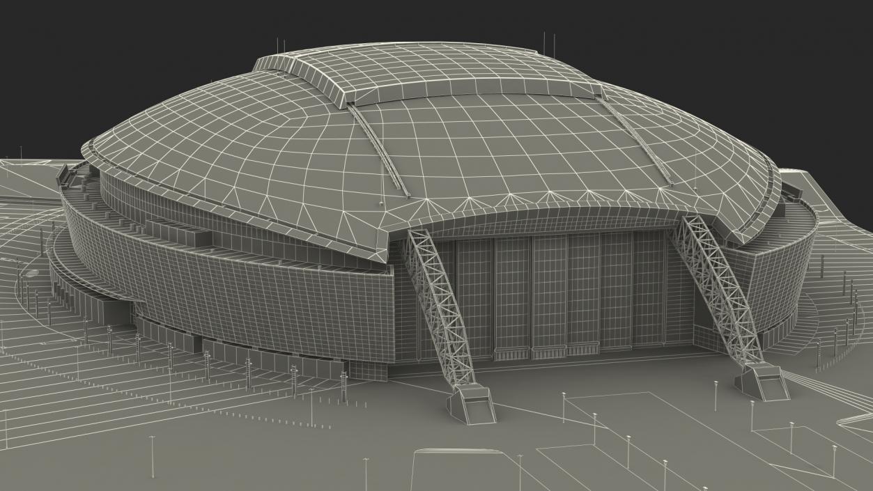 3D model Stadium with Parking