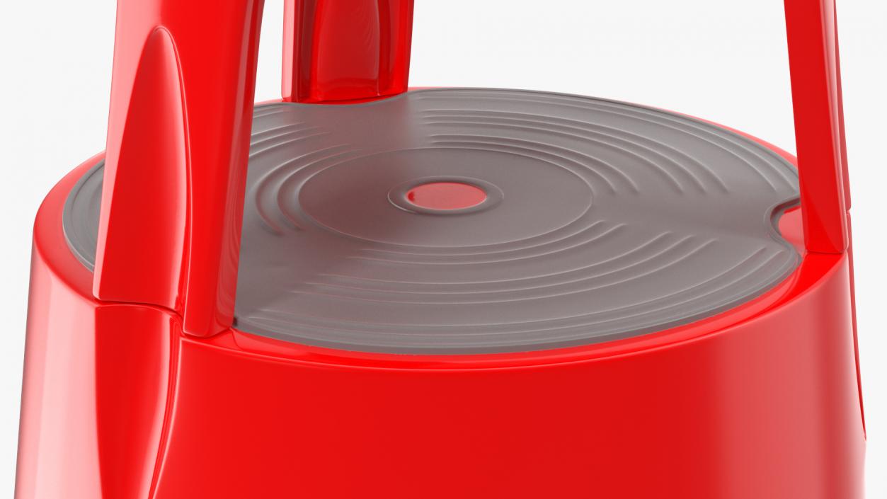 Mobile Kick Stool Steel Red 3D