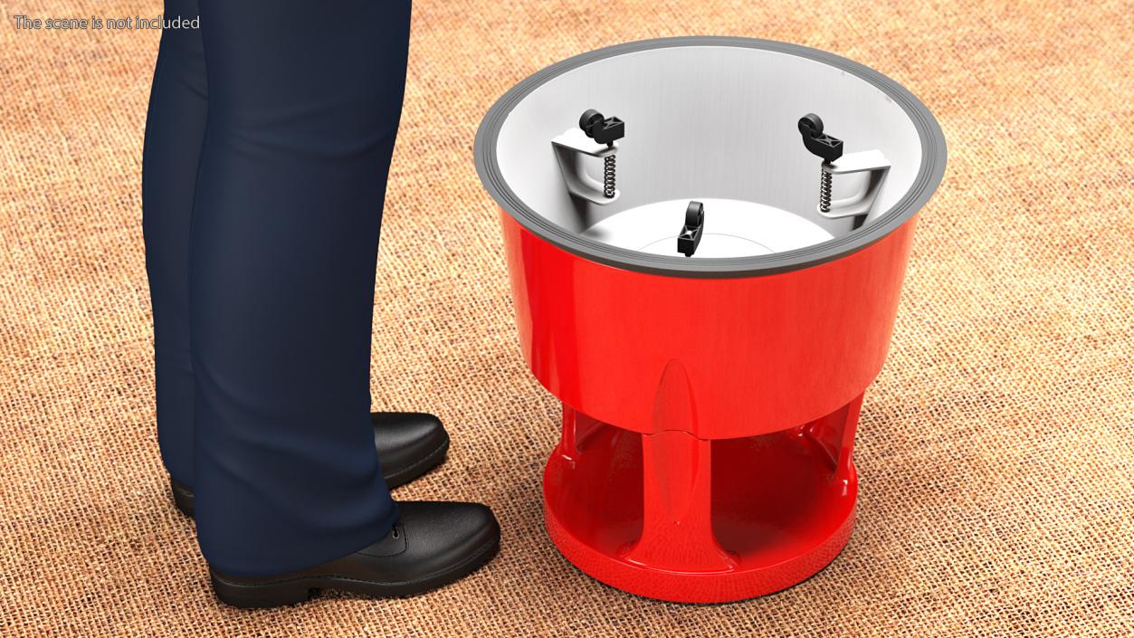 Mobile Kick Stool Steel Red 3D