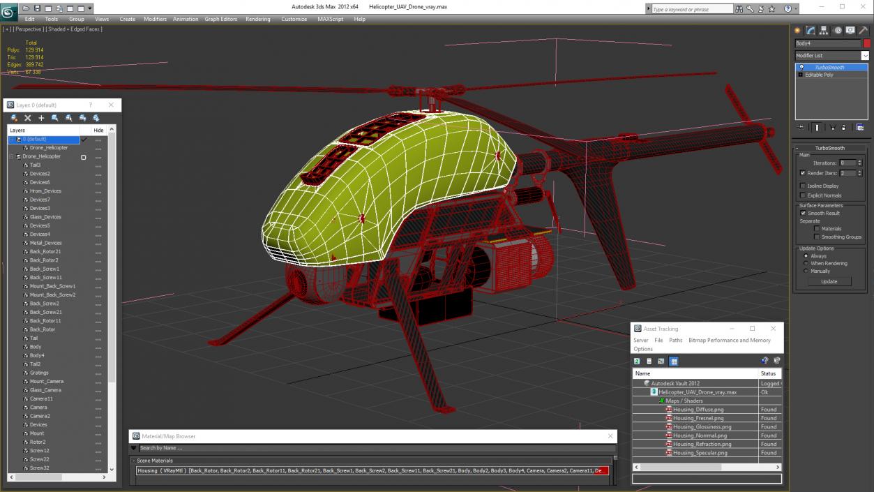 3D model Helicopter UAV Drone