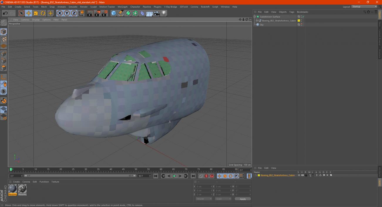 3D Boeing B52 Stratofortress Cabin