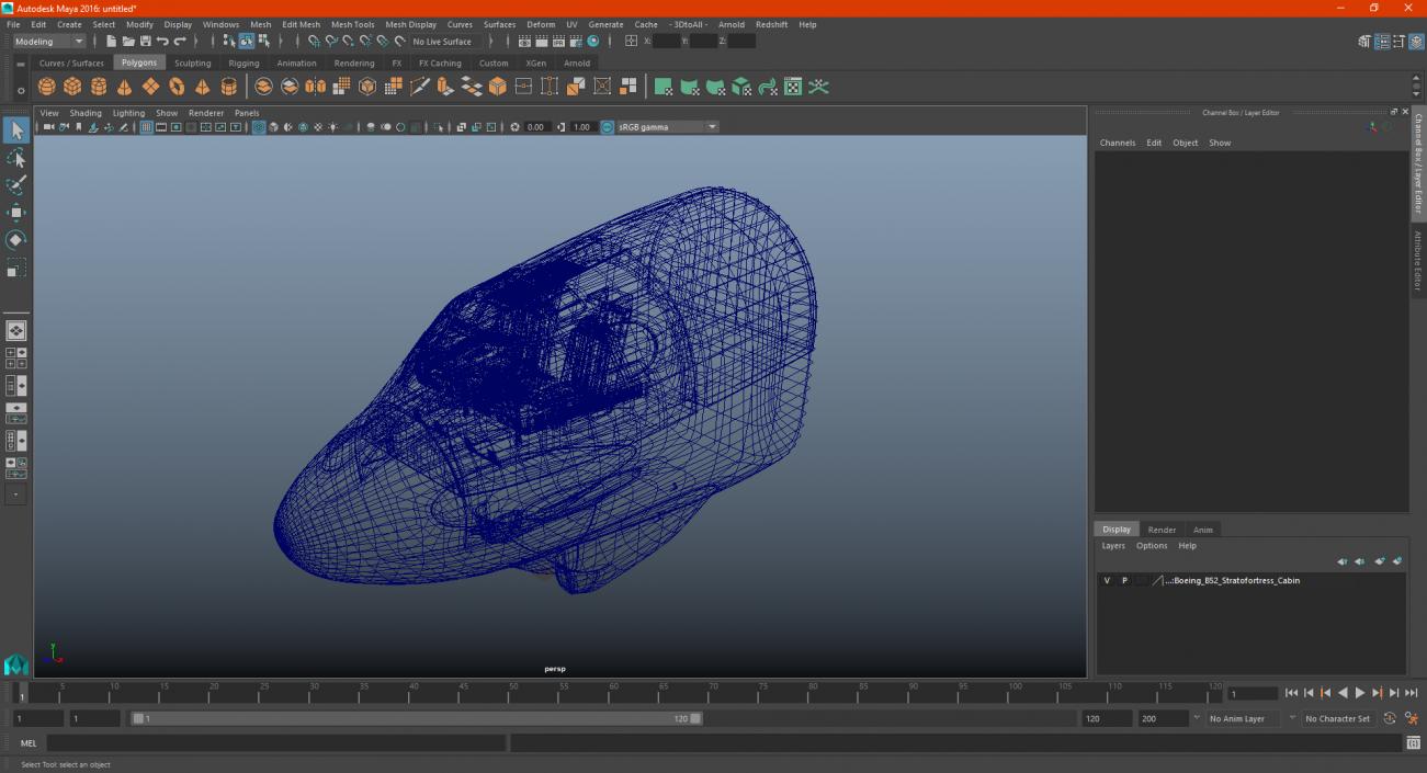 3D Boeing B52 Stratofortress Cabin