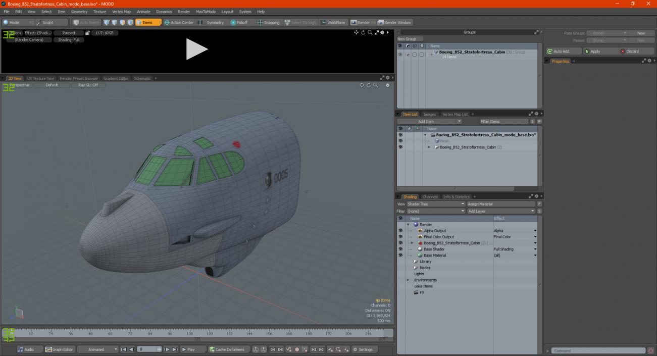 3D Boeing B52 Stratofortress Cabin