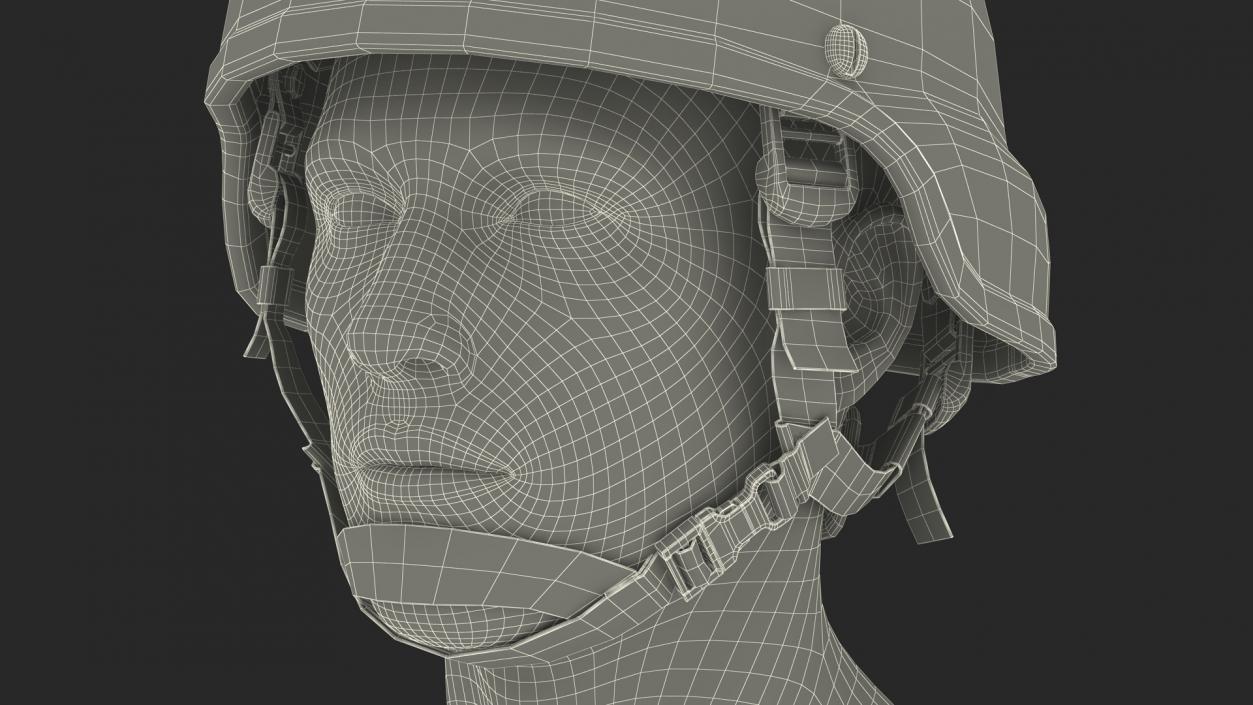 3D Combat Helmet Gray model