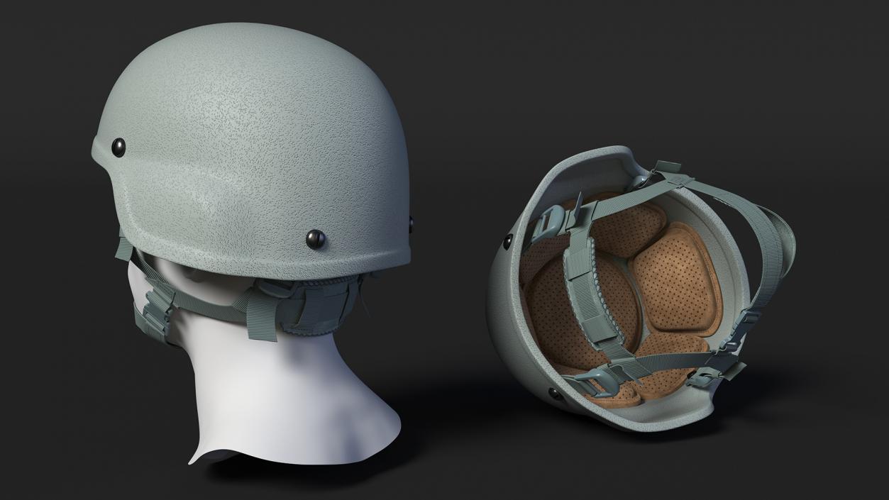 3D Combat Helmet Gray model