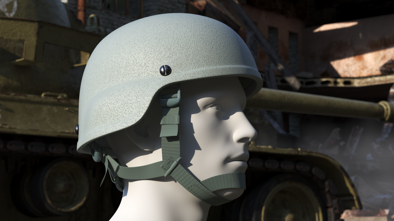 3D Combat Helmet Gray model