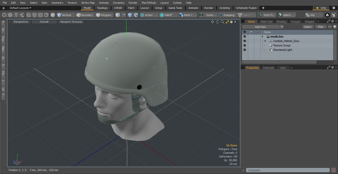 3D Combat Helmet Gray model