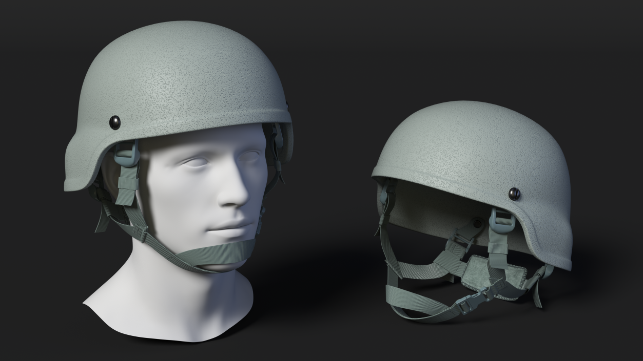 3D Combat Helmet Gray model