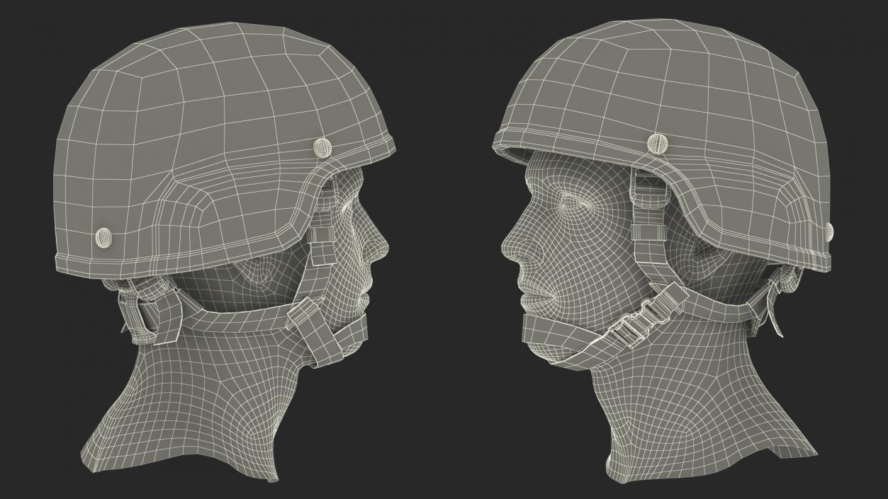 3D Combat Helmet Gray model