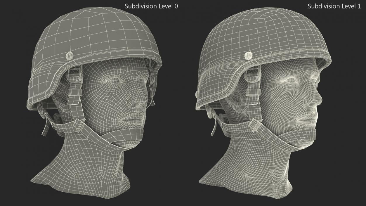 3D Combat Helmet Gray model