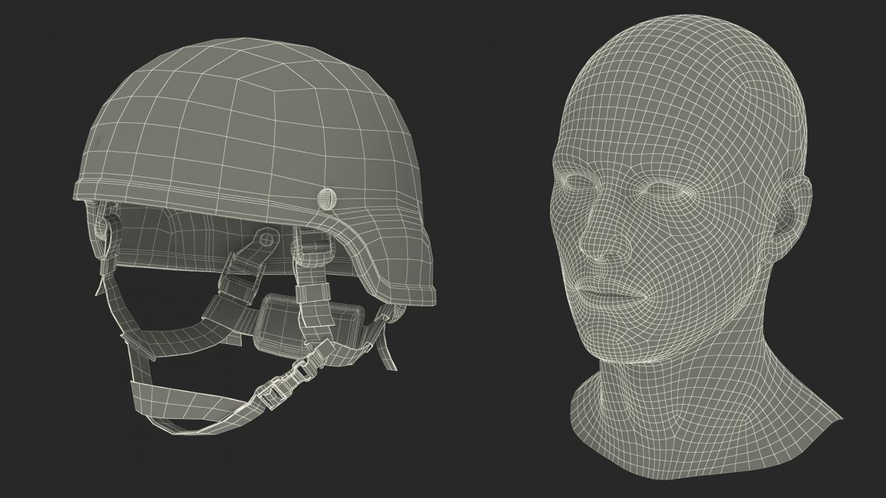 3D Combat Helmet Gray model