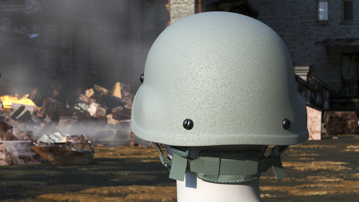 3D Combat Helmet Gray model