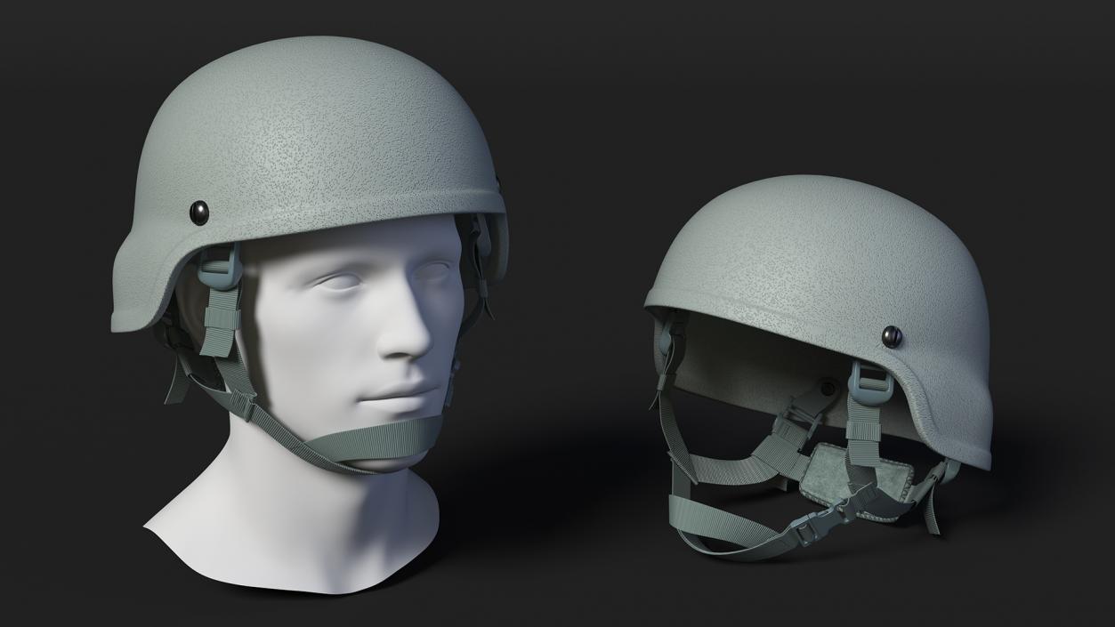 3D Combat Helmet Gray model