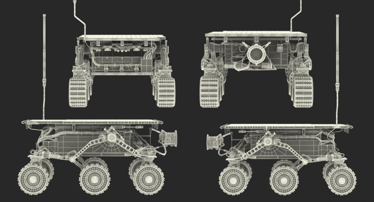 Mars Rover Sojourner Rigged 3D